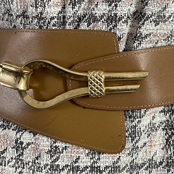 Vintage MAGID belt Brown faux leather belt Women\'s belt size L Retro belt Fancy main image 6